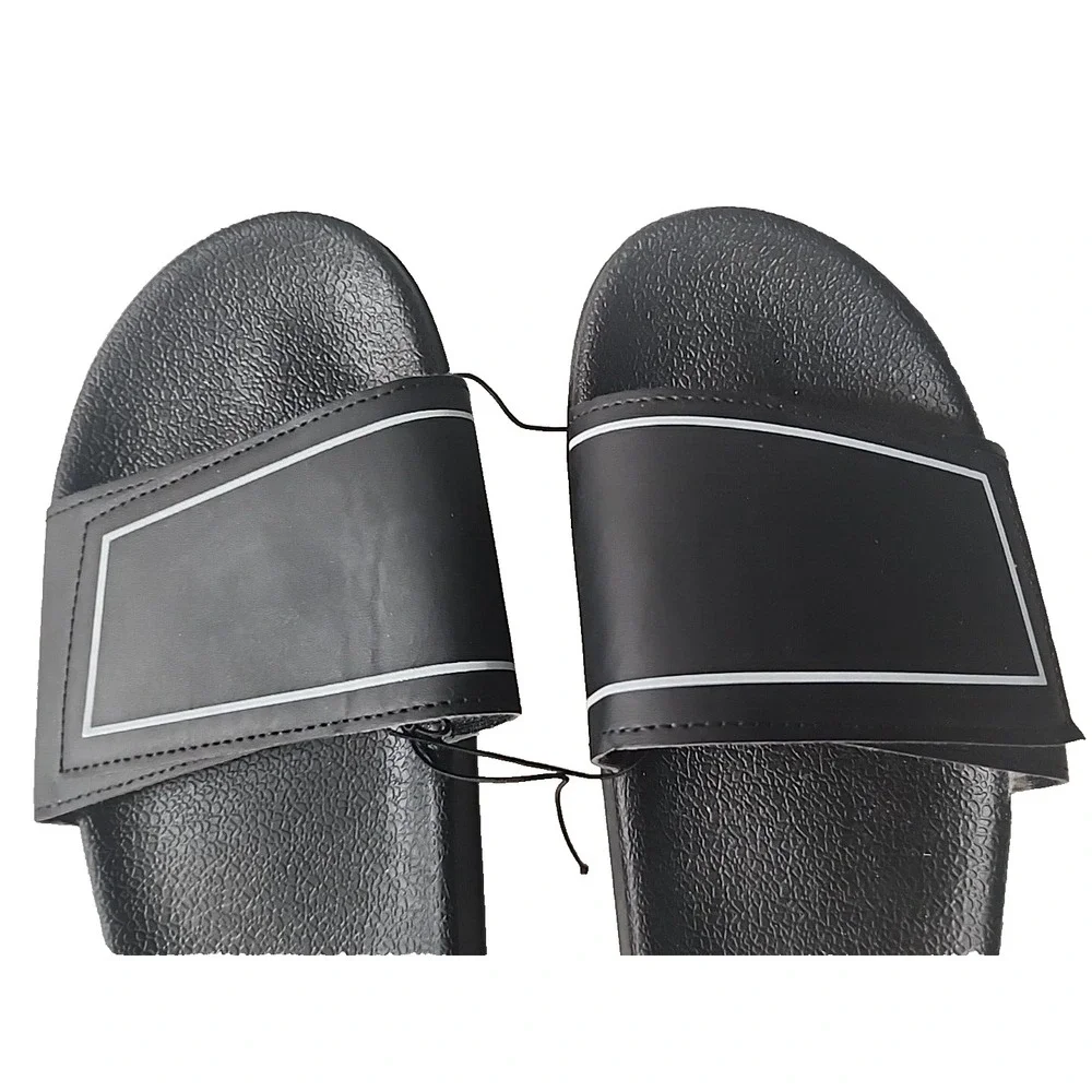 Mission Ridge‎ Men's Slides Black Strap Sandals Shoes Size  10/11 Brand New